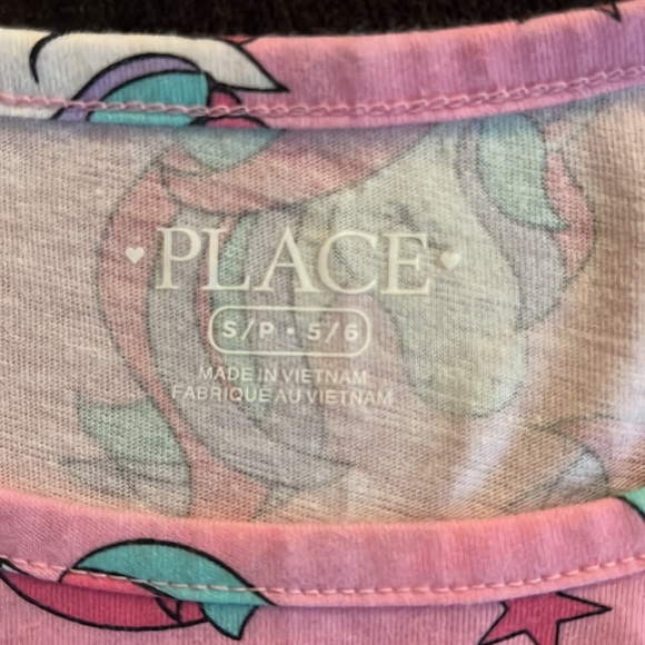 Children’s Place Pink Long-Sleeve Girls Dress Unicorn Size 5/6 - Picture 2 of 3